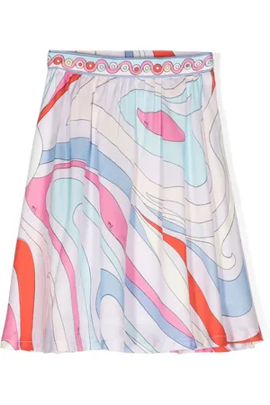 PUCCI Junior Iride-print flared skirt