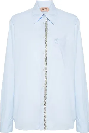 Nº21 Crystal-embellished cotton shirt