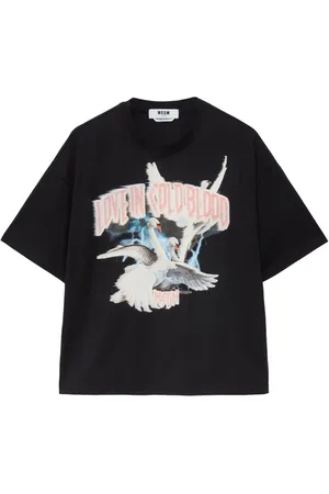 Msgm Graphic-print cotton T-shirt