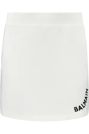 Balmain Logo-intarsia skirt