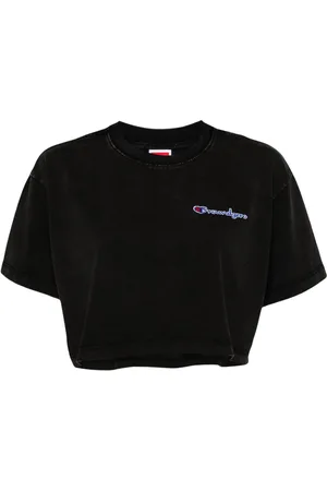 Ground Zero Logo-embroidered cropped T-shirt
