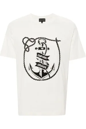 Emporio Armani Anchor-embroidered jersey T-shirt