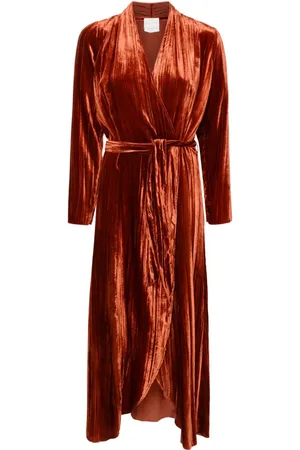 FORTE FORTE Pleated velvet midi dress