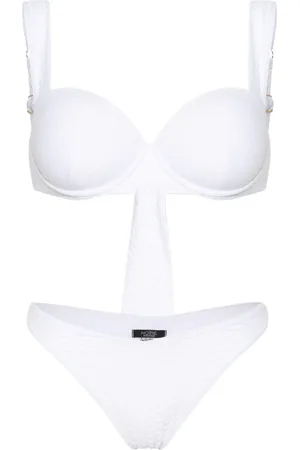 Noire Swimwear Nikki snakeskin-effect bikini set