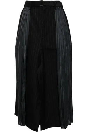 SACAI Striped pleated skirt