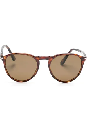 Persol Tortoiseshell-effect round-frame sunglasses