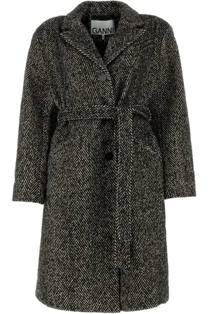 Ganni Herringbone-pattern coat