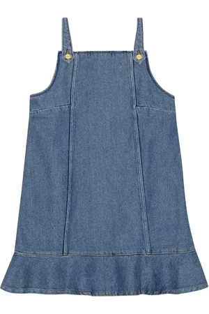 Ganni Flared-hem denim mini dress