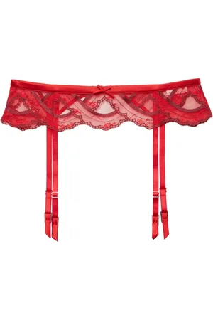 FLEUR DU MAL Hendrix floral-lace suspender