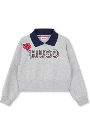 HUGO BOSS Collared logo-print sweatshirt