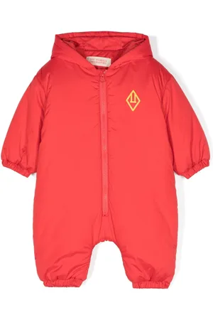 The Animals Observatory Logo-print hooded snowsuit