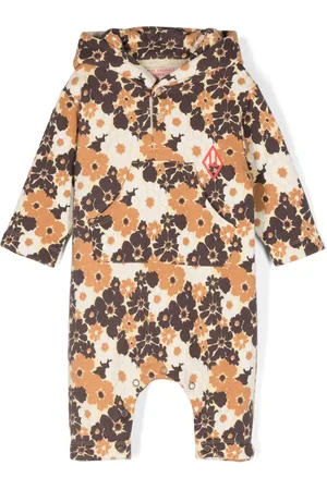 The Animals Observatory Floral-print hooded rompers