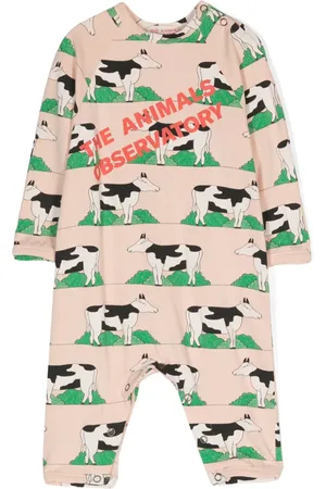 The Animals Observatory Cows-print jersey romper