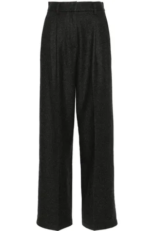 FORTE FORTE Pleat-detail straight-leg trousers