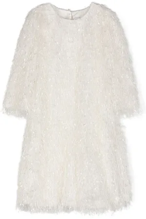 MONNALISA Round-neck fringe dress