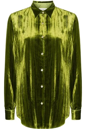 FORTE FORTE Pliss??-effect velvet shirt