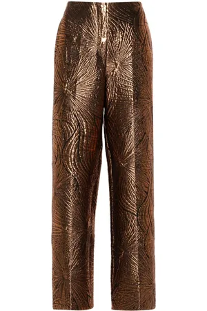 FORTE FORTE Metallic matelass?? straight trousers