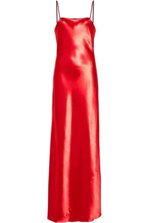 FORTE FORTE Square-neck satin maxi dress