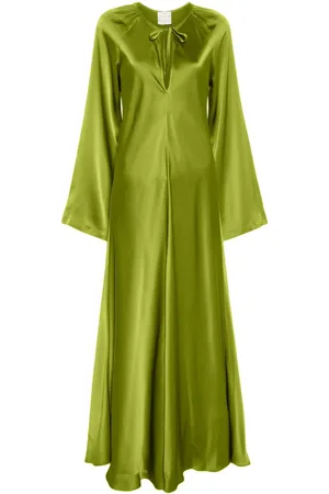 FORTE FORTE Keyhole-neck silk maxi dress