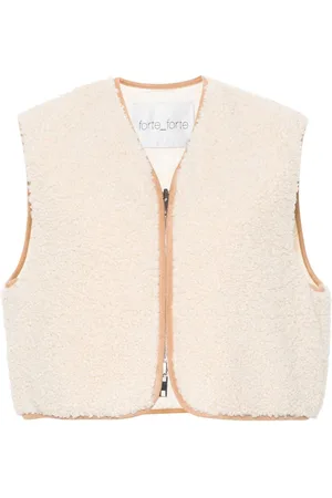 FORTE FORTE Faux-shearling zip-up gilet