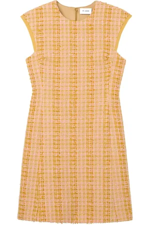 ST. JOHN Slub-texture tweed mini dress