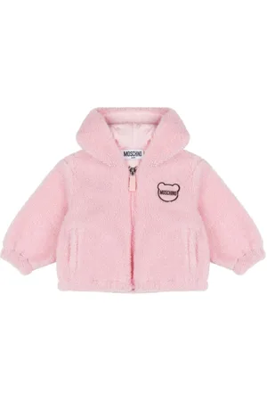 Moschino Faux-fur hooded zip-up jacket