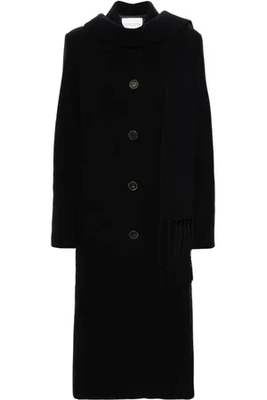 FORTE FORTE Scarf-detailing single-breasted coat