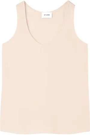 ST. JOHN Scoop-neck silk vest top