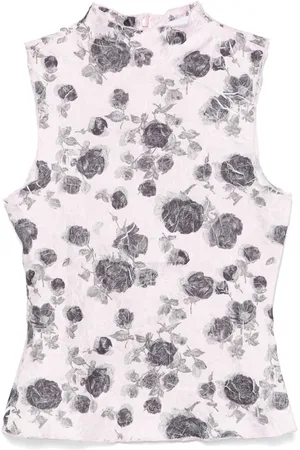 Ganni Floral-print top