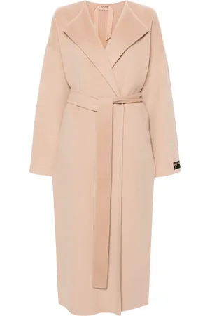 Nº21 Open-front felted maxi coat