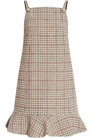 Ganni Sleeveless checked minidress