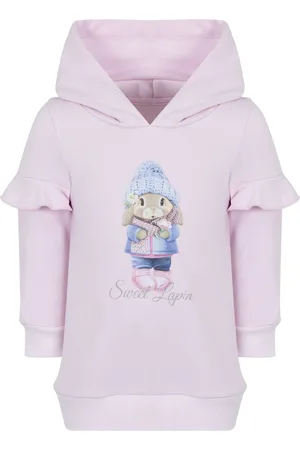 Lapin House Rabbit print peplum sleeve pullover dress