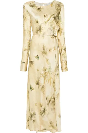 FORTE FORTE Floral-print satin wrap dress