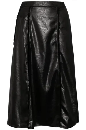 tout a coup Faux leather midi skirt