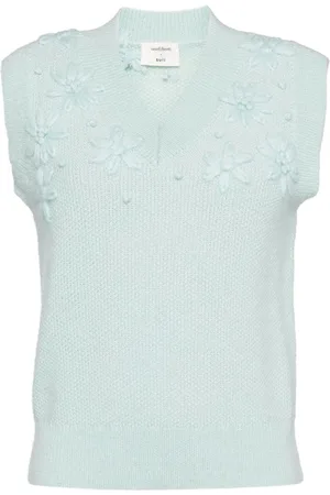 Onefifteen Floral-embroidered knitted vest