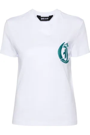 Roberto Cavalli Logo-embroidered cotton T-shirt
