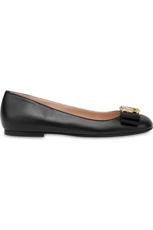 Moschino Bow-detail leather ballerinas