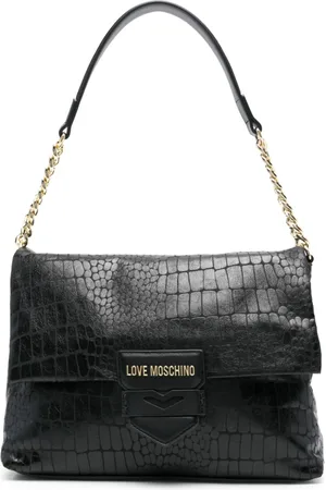 Moschino Croc-print shoulder bag