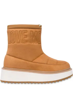 Moschino Logo-embroidered flatform boots