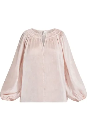 AJE Gathered-detail long-sleeve blouse