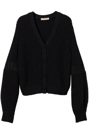 Twin-Set Lace-panel knitted cardigan