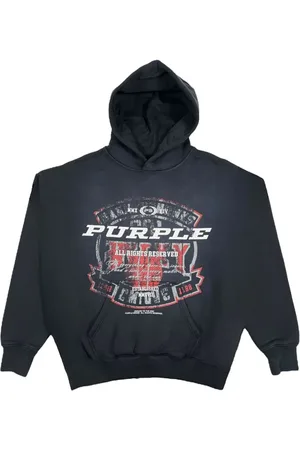 Purple Brand Graphic-print cotton hoodie