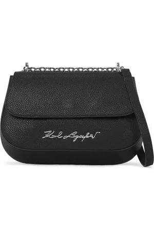 Karl Lagerfeld Logo-plaque pebbled shoulder bag