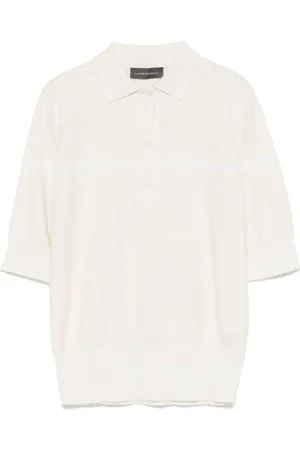 LORENA ANTONIAZZI Purl-knit polo top