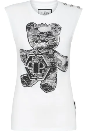 Philipp Plein Crystal-embellished cotton tank top