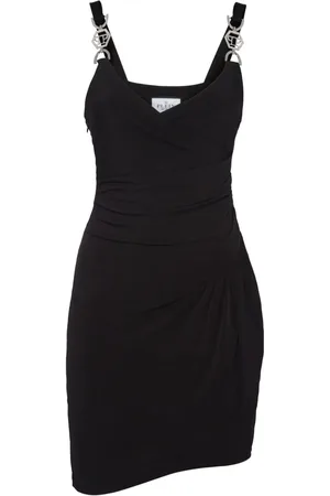 Philipp Plein Logo-plaque V-neck minidress