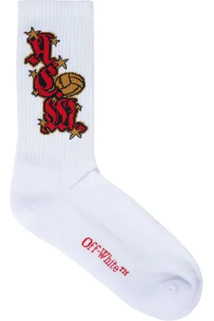 OFF-WHITE X A.C. Milan logo-jacquard socks