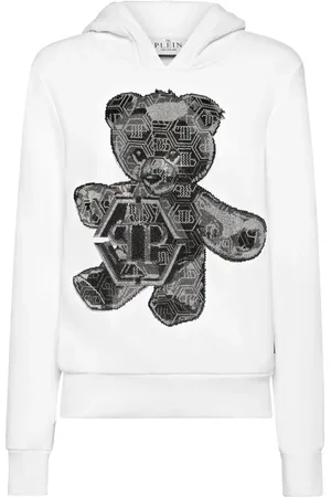 Philipp Plein Rhinestone-embellished teddy bear-motif hoodie