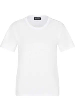 Emporio Armani Rhinestone-embellished cotton t-shirt
