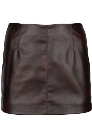 Pinko Calf-leather fitted skirt